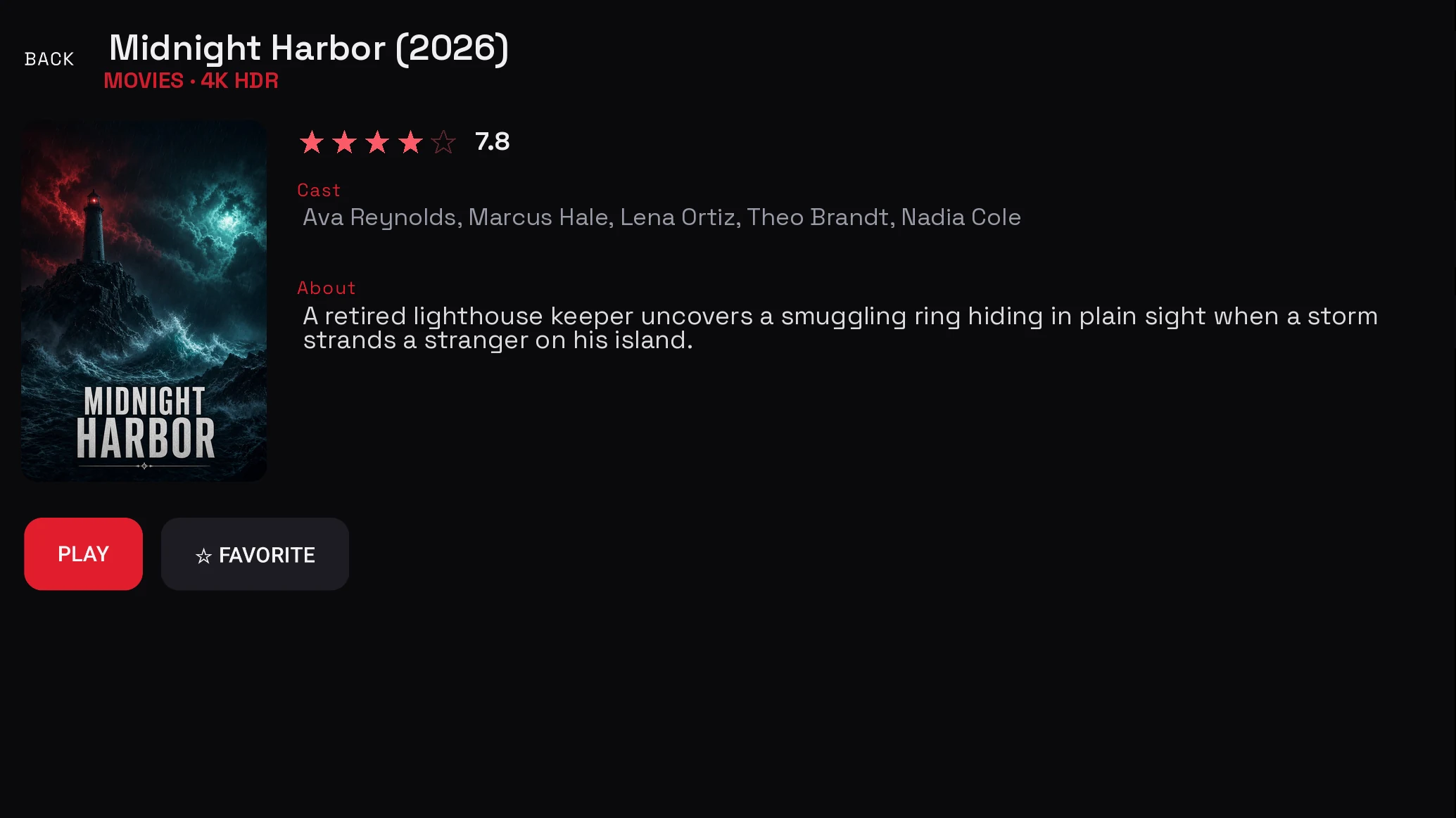 Movie details - Ratings, cast and synopsis before you play
