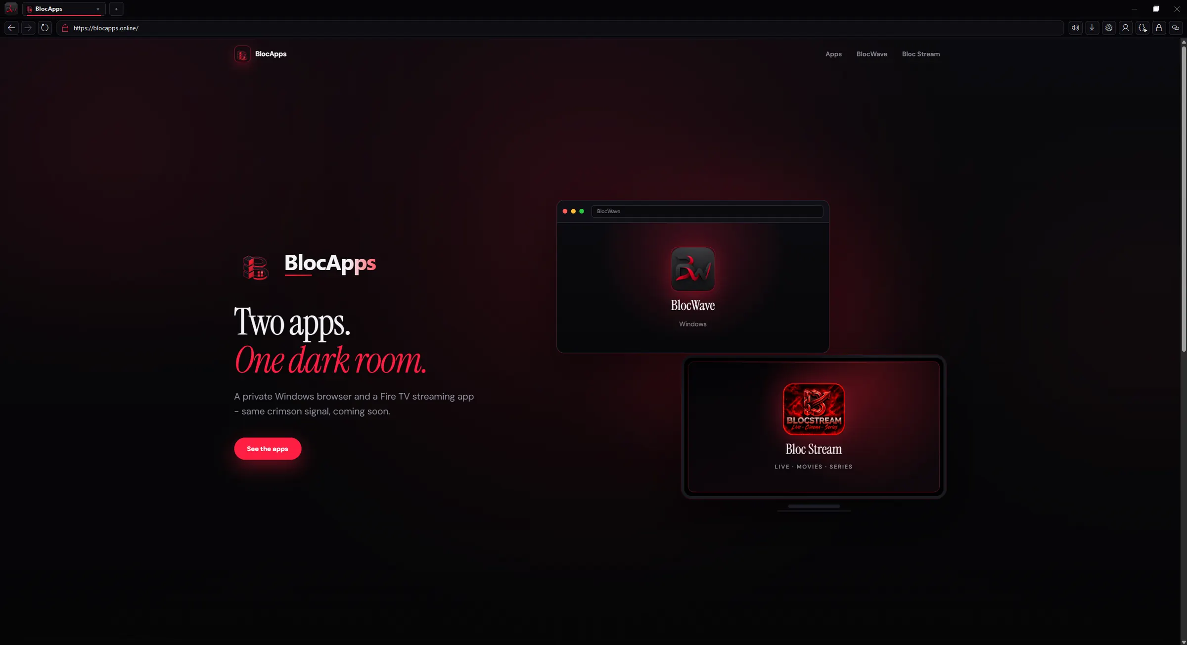 Browsing - a real site in BlocWave chrome